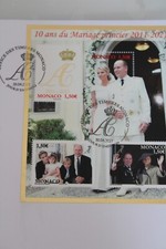 TIMBRE ROYALTY MONACO 2021 FDC MARIAGE PRINCE ALBERT II ET PRINCESSE CHARLÈNE
