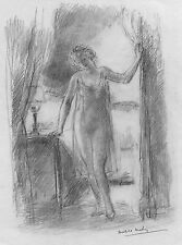 BERTHOLD MAHN : LE CONTRE JOUR. DESSIN ORIGINAL SIGNÉ