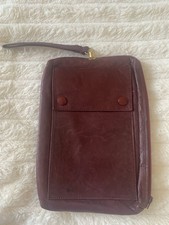 Pochette Sacoche Cuir Bordeaux Vintage 