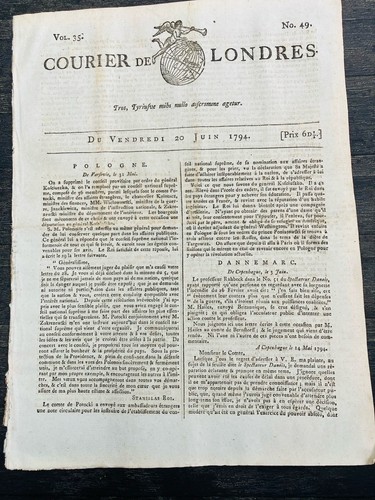 Courrier londres 1794 - 1794, corse