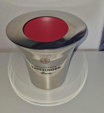 ? Sceau à champagne Taittinger en inox avec couvercle – Pièce rare – Vintage