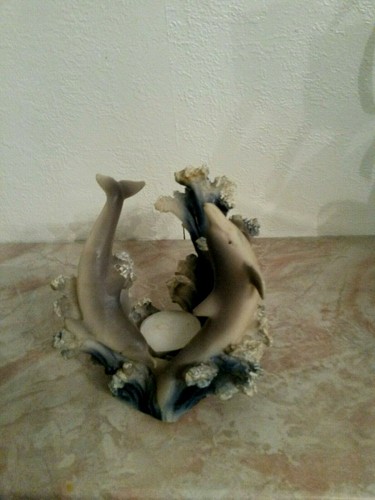 Figurine dauphin bougeoir - ,