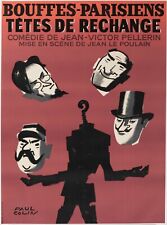 Affiche Originale - Paul Colin - Bouffes Parisiens - Têtes de rechange  - 1964