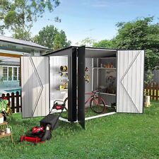 Abri de Jardin en Métal pour Vélo - Cabanon de Rangement Outils avec 3 Portes