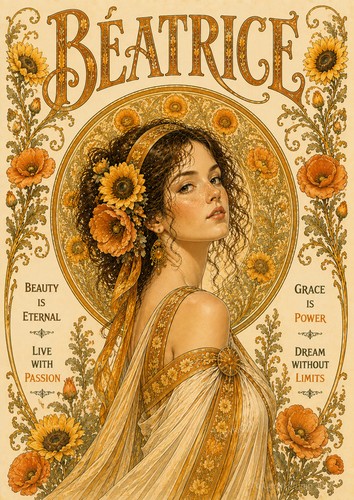 Affiche prénom béatrice - a4,