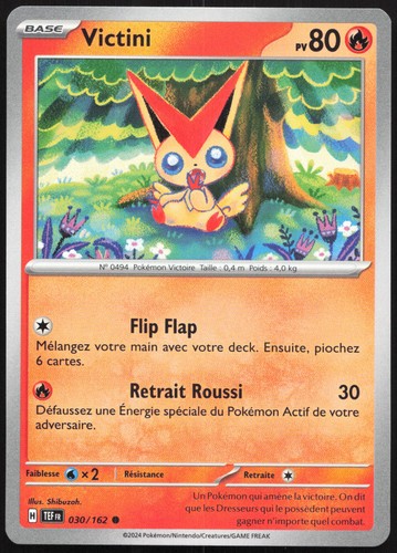 Carte pokémon victini 030 162 - carte, 030/162