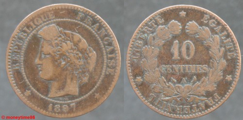 France centimes cérès - france, 10