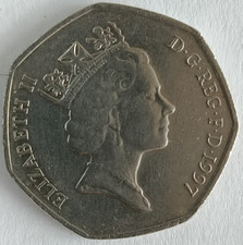 pièce RARE 50 pence  1997 Reine Elizabeth II