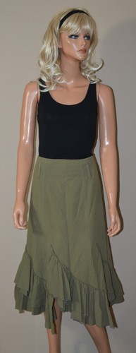 Jupe kaki longue asymétrique