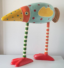 DECORATION SCULPTURE - OISEAU TYPE SHADOK EN PAPIER MACHE - H70CM