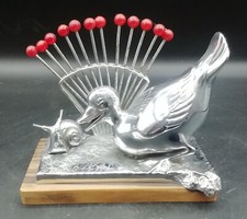 Ancien service pique à escargot apéritif pic art déco signé Benjamin Rabier 