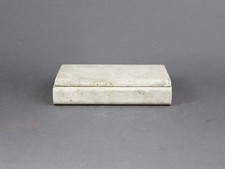 Italian travertine rectangular box, Vintage 1970s, Modern decorative lidded box