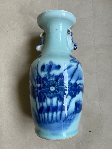 Vase grès balustre décor