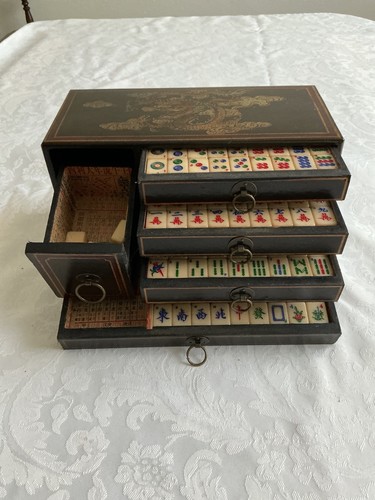 Chinese mah jong set drawer - 5,