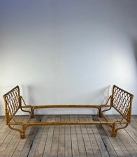 Lit en rotin et bambou vintage