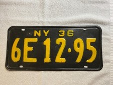 1936 New York License Plate