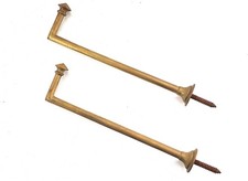 PORTE-EMBRASSES LAITON ANCIENNES POUR GRANDS RIDEAUX CROCHETS LONGUEUR 19,5 CM