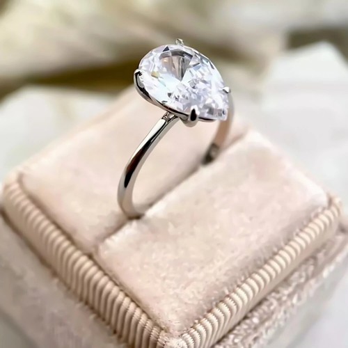 Bague solitaire argent 925 - bague, en