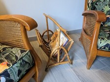 Porte-revues vintage en rotin