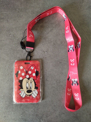 Porte carte badge minnie rouge - porte, carte-badge