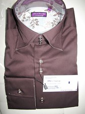 Chemise STANBRIDGE neuf 39 Medium marron slim, men shirt new Zadig & Voltaire