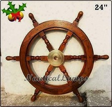 Poignée volant bateau en bois