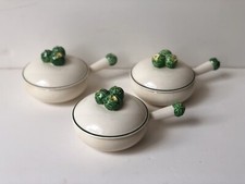 3 Lidded Ceramic Dishes with