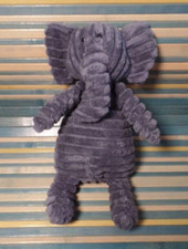 S14 / doudou peluche éléphant bleu marine côtelé JELLYCAT 24cm