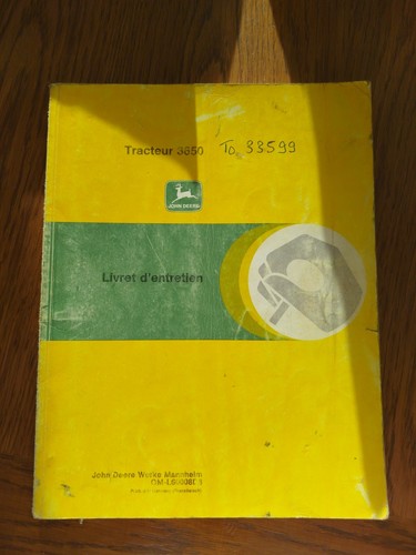 Livret entretien john deere - livret, d'entretien