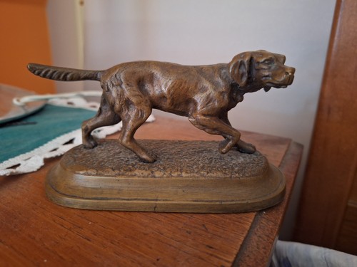 Mene statue chien bronze - statue,