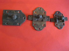 3 ANCIENS VERROUS/TARGETTES FER FORGE  ART DECO