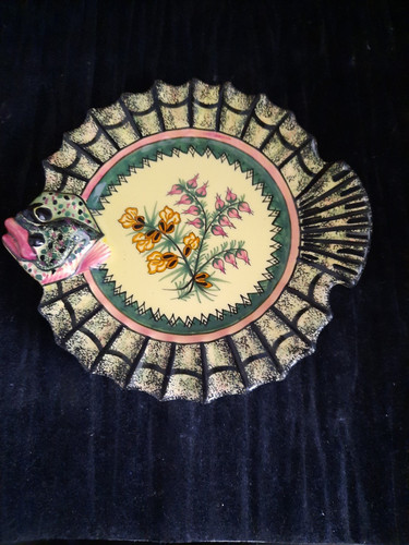 Ancienne assiette poisson - ancienne,