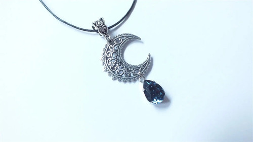 Blue swarovski moon - blue,