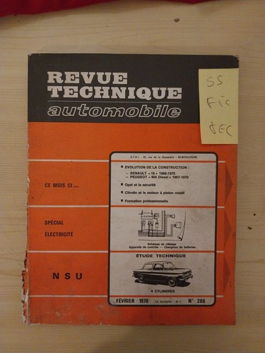 Revue technique nsu 1000 - revue,