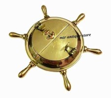 Cendrier ancien laiton roue bateau fumeur cendrier cuivre, ancre 5" nautique