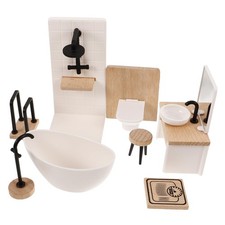 1 Jeu Toilettes de Maison de poupée Accessoire de Salle de Bain Miniature déc...