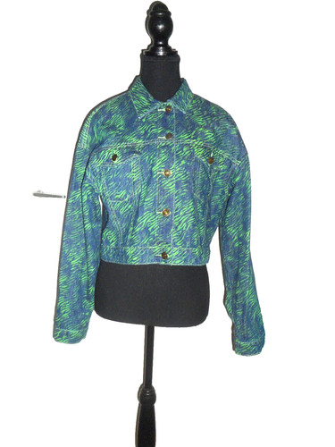 Blouson jeans bleu vert - blouson, bleu/vert