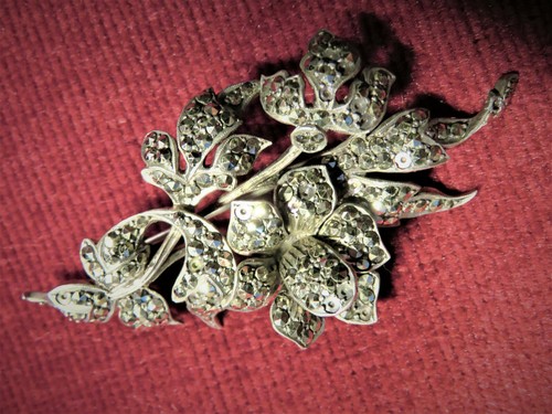 Broche argent ancienne fleur - argent, &