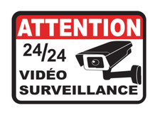Lot de Sticker autocollant int/ext Vidéo Surveillance Alarme maison 24h/24