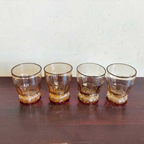 Verre vintage caramel - verre,