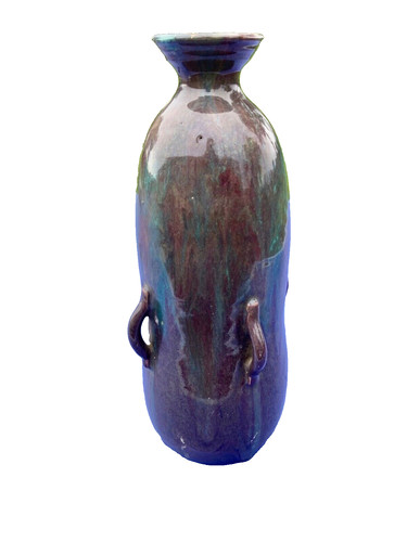 Vase coloquinte grès signé - coloquinte,