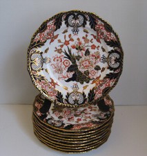 3451*  10 assiettes royal crown derby kings 383d japon 19eme siecle