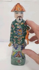 statuette sculpture asiatique asie porcelaine ceramique dignitaire chine