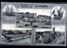 LA PANNE (BELGIQUE) CHAR à VOILE & TERRAIN de TENNIS période 1950-1960