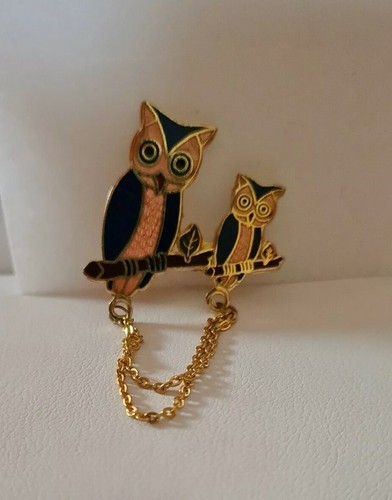 Broche chouette email - broche,