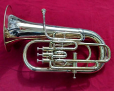 Euphonium Jazz 4 Valves Tuba Instrument de Musique Brass Made Bb/F Pitch Silv...