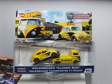 Hotwheels 1/64 🇫🇷 Team Transport Volkswagen mooneyes bug + transporter t1  #22