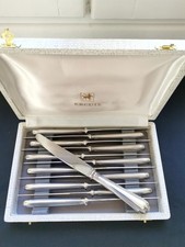 Ercuis Sully 12 couteaux fromage dessert en métal argenté 20cm