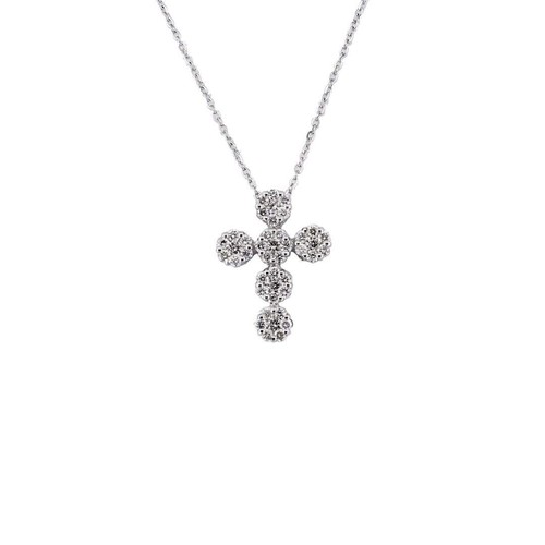 Collier pendentif croix 18 - collier, or
