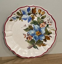 Assiette Décorative En Faïence Motif Floral Effet Craquelé Bassano Italy